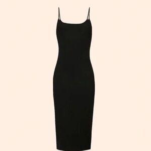 Reformation Black Rib Sleeveless Dress